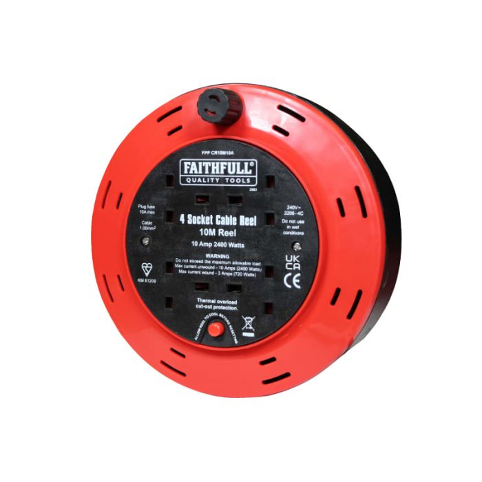 FAITHFULL | CABLE REEL | 4 SOCKET | 240V | 10A | 10M main product photo