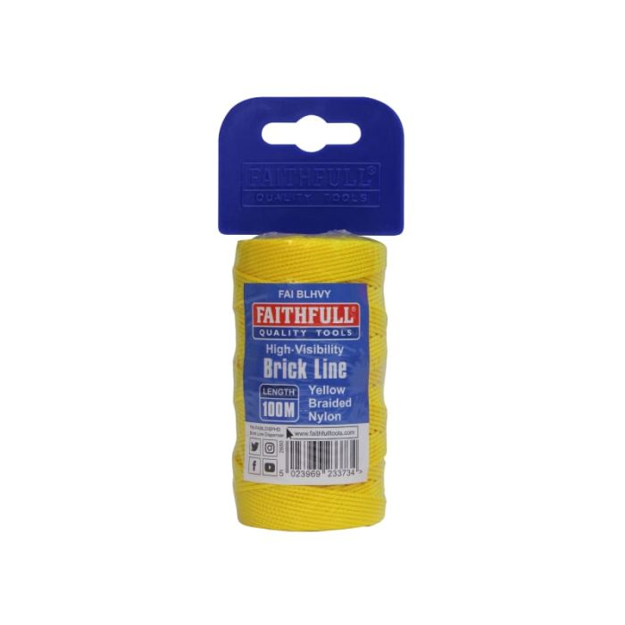 FAITHFULL | NYLON BRICK LINE | HI-VIS | YELLOW | 100M main product photo