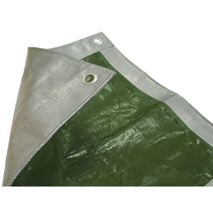 FAITHFULL | TARPAULIN | GREEN & SILVER | 3.6 X 2.7M | 80GSM main product photo