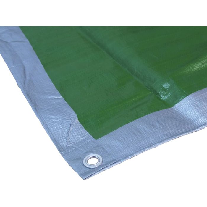 FAITHFULL | TARPAULIN | GREEN & SILVER | 5.4 X 3.6M | 80GSM main product photo