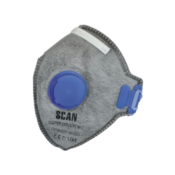 SCAN | MASK | FOLD FLAT | ODOUR | VALVED | DISPOSABLE | FFP2 | PACK 3 main product photo
