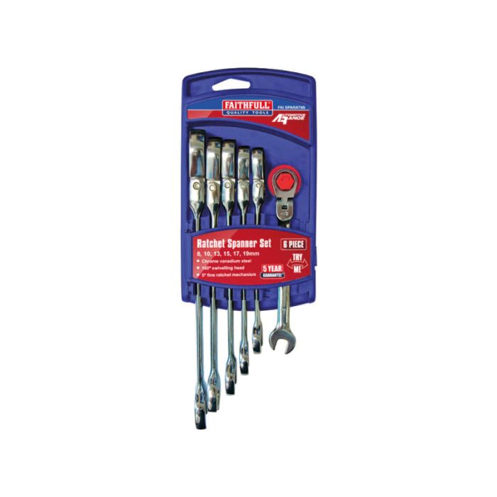 FAITHFULL | RATCHET COMBINATION SPANNER | 6 PIECE main product photo