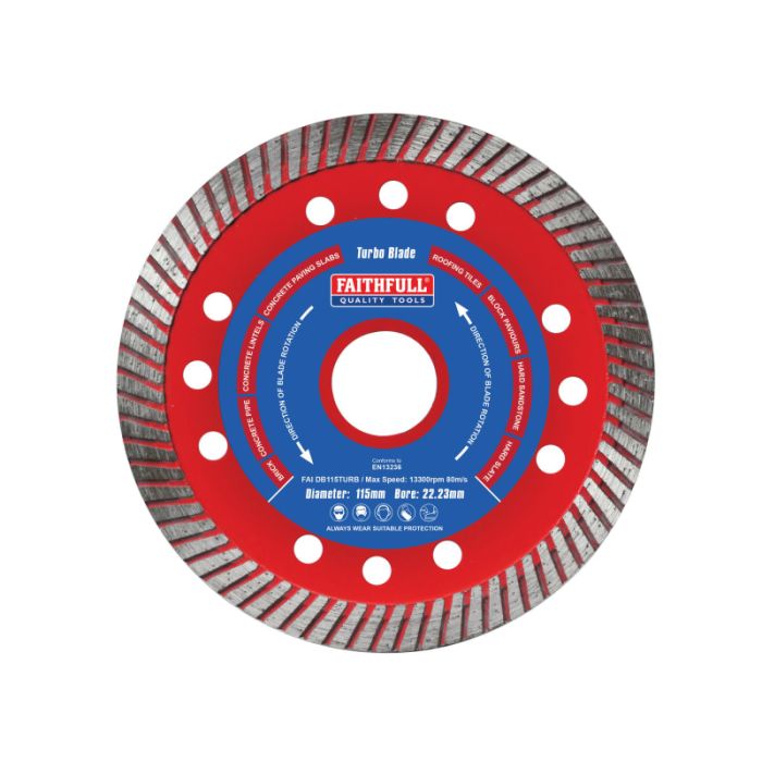 FAITHFULL | CUTTING DISC | DIAMOND | TURBO | MASONRY | 115MM main product photo