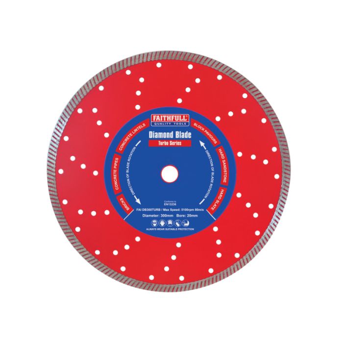 FAITHFULL | CUTTING DISC | DIAMOND | TURBO | MASONRY | 300MM main product photo