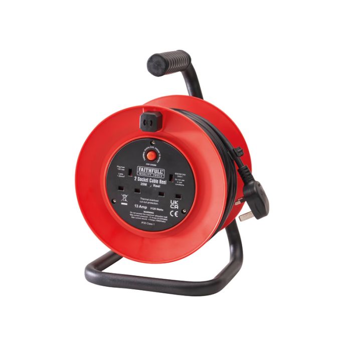 REAL DEALS XMAS 2024 | FAITHFULL | CABLE REEL | 2 SOCKET | 240V | 13A | 20M main product photo