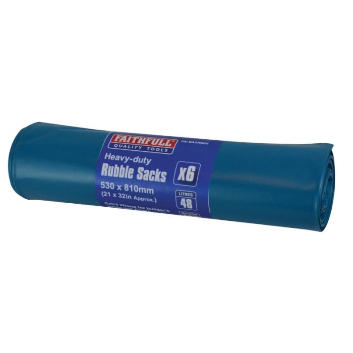 FAITHFULL | RUBBLE SACK | HEAVY DUTY | BLUE | 48L | ROLL 6 main product photo
