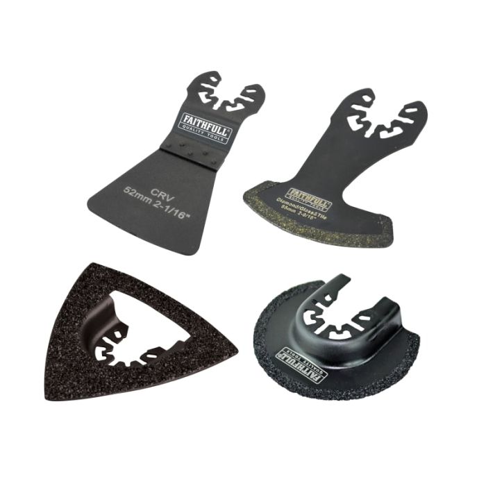 FAITHFULL | MULTI-TOOL BLADE | TILING KIT | 4 PIECE main product photo