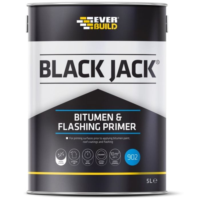 EVERBUILD | 902 | BLACK JACK | BITUMEN & FLASHING PRIMER | 5L main product photo