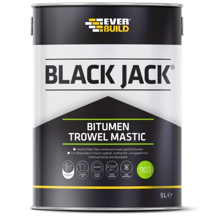 EVERBUILD | 903 | BLACK JACK | BITUMEN TROWEL MASTIC | 5L main product photo