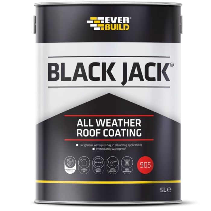 EVERBUILD | 905 | BLACK JACK | ALL WEATHER ROOF COATING | 5L main product photo