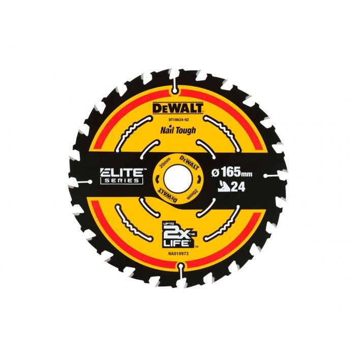 DEWALT | CORDLESS ELITE FRAMING CIRCULAR SAW BLADE | 165 X 20MM | 24 TOOTH main product photo