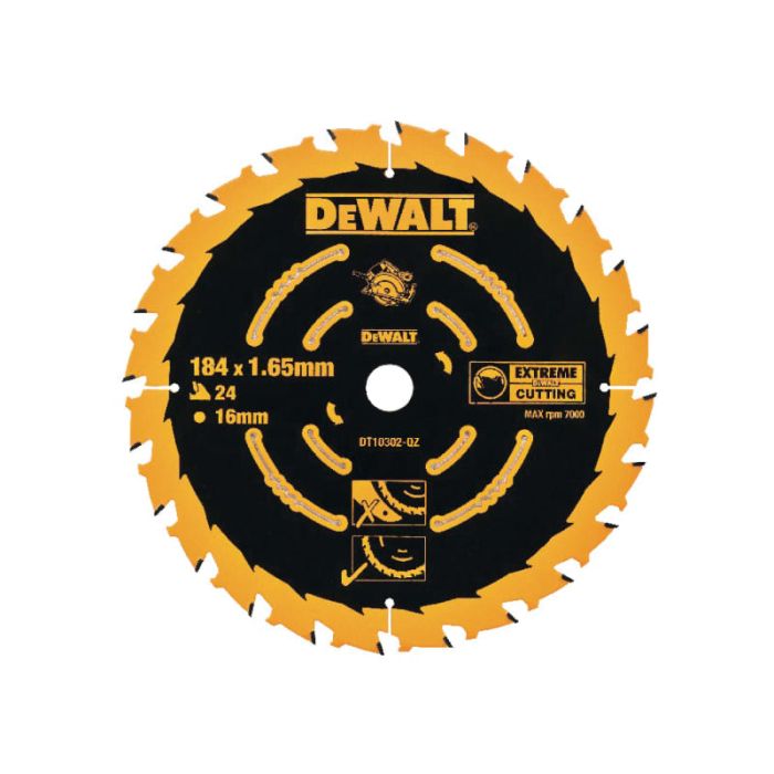 DEWALT | CORDLESS EXTREME FRAMING CIRCULAR SAW BLADE | 184 X 16MM | 24 TOOTH main product photo