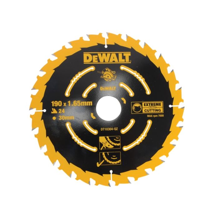 DEWALT | CORDLESS EXTREME FRAMING CIRCULAR SAW BLADE | 190 X 30MM | 24 TOOTH main product photo