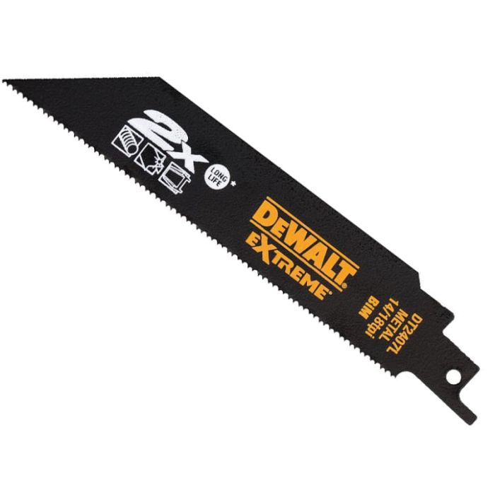 DEWALT | RECIPROCATING BLADES | 2X LIFE | METAL | 152MM | 14/18 TPI | PACK 5 main product photo