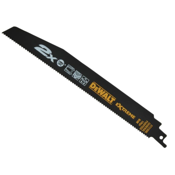 DEWALT | RECIPROCATING BLADES | 2X LIFE | GENERAL PURPOSE | 228MM | 10 TPI | PACK 5 main product photo