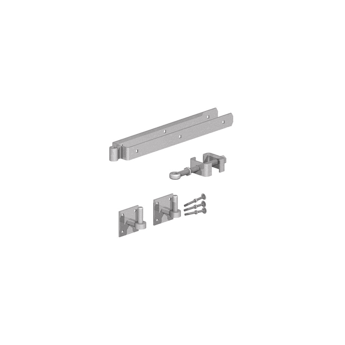 BIRKDALE GM | FIELD GATE ADJUSTABLE DOUBLE STRAP HINGE SET WITH HOOK ON PLATE | 12" | 300MM | GALVANISED main product photo