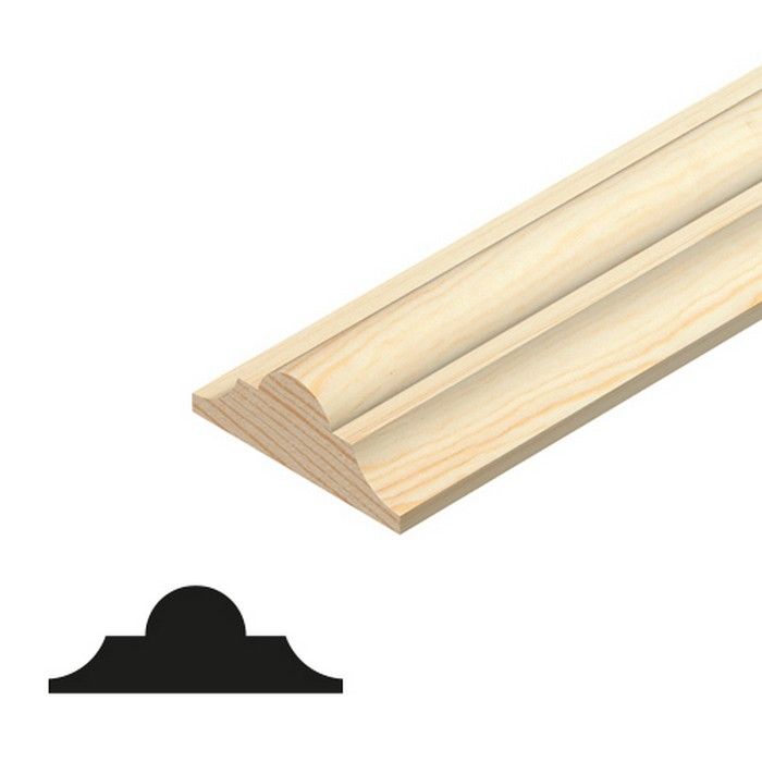 CHESHIRE MOULDINGS | TM520 | DOUBLE ASTRAGAL | 2400 X 21 X 9 | PINE main product photo