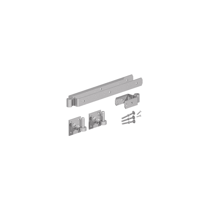 BIRKDALE GM | FIELD GATE DOUBLE STRAP HINGE SET WITH ADJUSTABLE HOOK ON PLATE | 24" | 600MM | GALVANISED main product photo