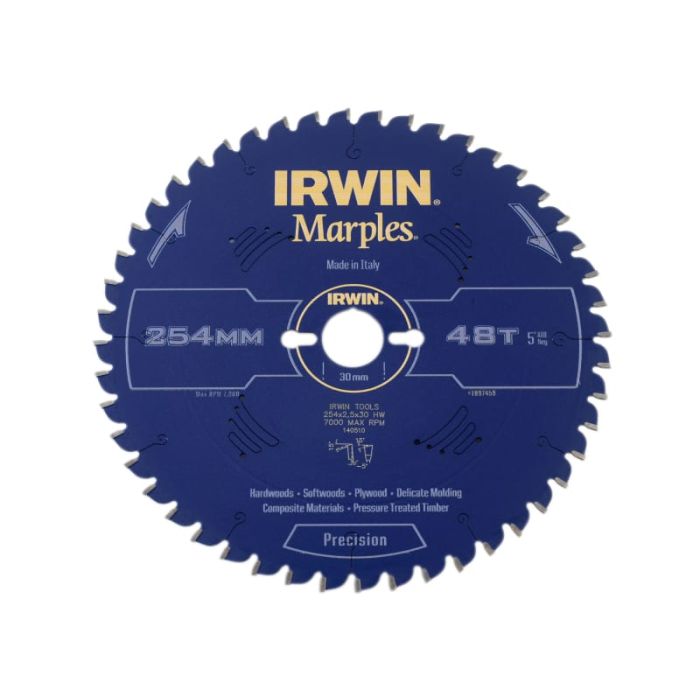 IRWIN | BLADE | CIRCULAR SAW | WOOD | 254MM | 30MM BORE | 48 TEETH | 2.5MM KERF main product photo