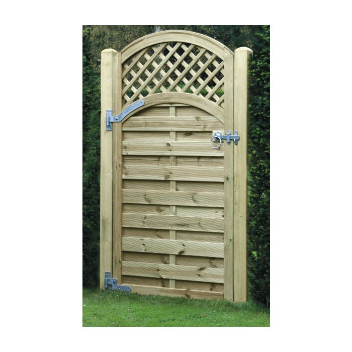 KDM | GATE | ARCHED LATTICE TOP | 0.9 X 1.8M | TREATED GREEN main product photo