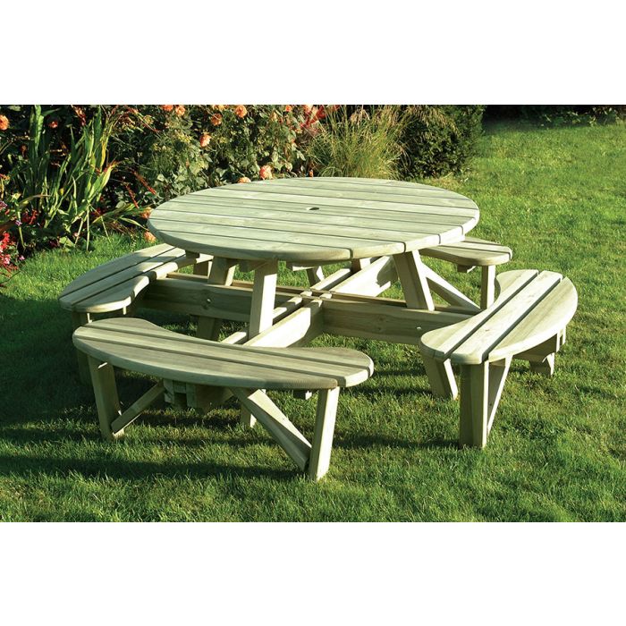KDM | GARDEN FURNITURE | ELITE ROUND TABLE & BENCH SEAT | 2.1M | TREATED GREEN main product photo