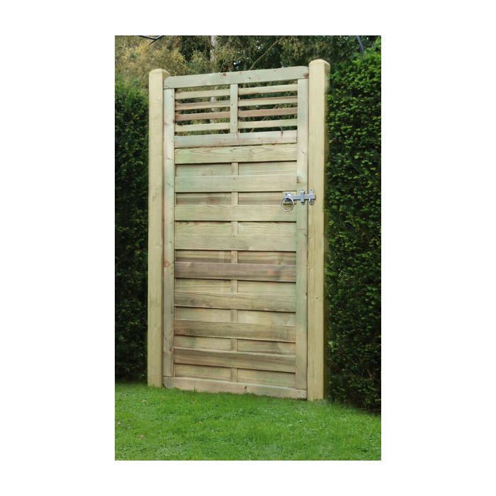 KDM | GATE | ELITE SLATTED TOP | 0.9 X 1.8M | TREATED GREEN main product photo