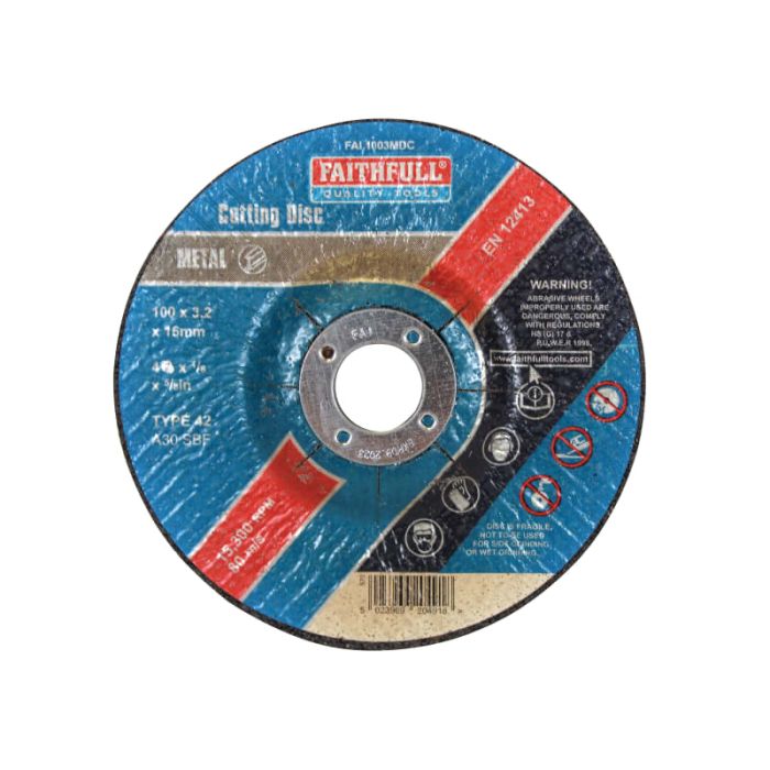 FAITHFULL | CUTTING DISC | DEPRESSED CENTRE | METAL | 100 X 3.2 X 16MM main product photo