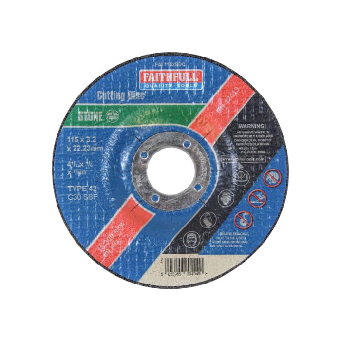 FAITHFULL | CUTTING DISC | DEPRESSED CENTRE | STONE | 115 X 3.2 X 22MM main product photo