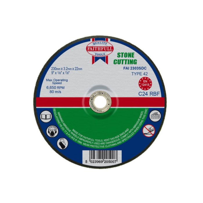 FAITHFULL | CUTTING DISC | DEPRESSED CENTRE | STONE | 230 X 3.2 X 22.23MM main product photo