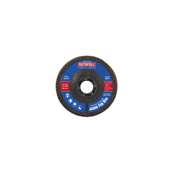 FAITHFULL | ZIRCONIA | ABRASIVE JUMBO FLAP DISC | 115MM | 120G main product photo