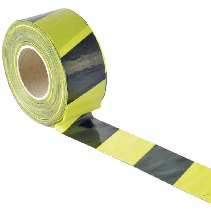 FAITHFULL | BARRIER TAPE | PVC | 70MM X 500M | BLACK AND YELLOW main product photo