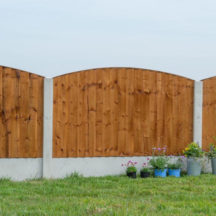 NWTT | FENCE PANEL | VWB | HEAVY-DUTY | ROUND TOP | TREATED BROWN main product photo
