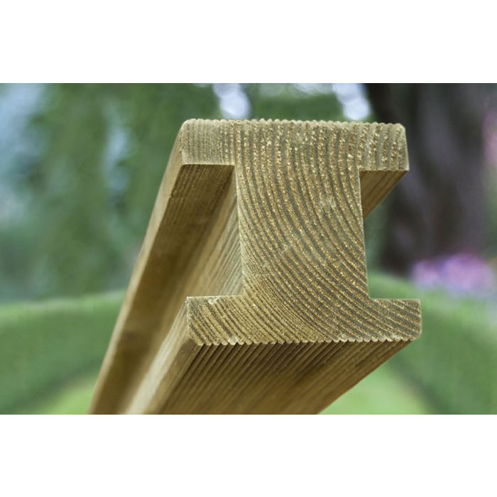 KDM | ACCESSORIES | PLANED & RIBBED PINE H POST | 2.4 X EX 100 X 100MM | TREATED GREEN main product photo