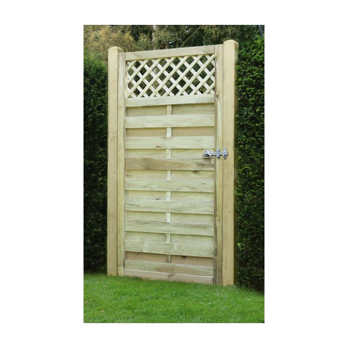 KDM | GATE | HORIZONTAL LATTICE TOP | 0.9 X 1.8M | TREATED GREEN main product photo