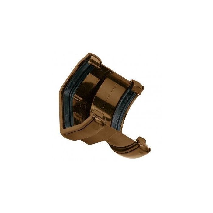 SWISH | GUTTERING | REVERSIBLE GUTTER ADAPTOR | HALF ROUND / SQUARE | BROWN main product photo