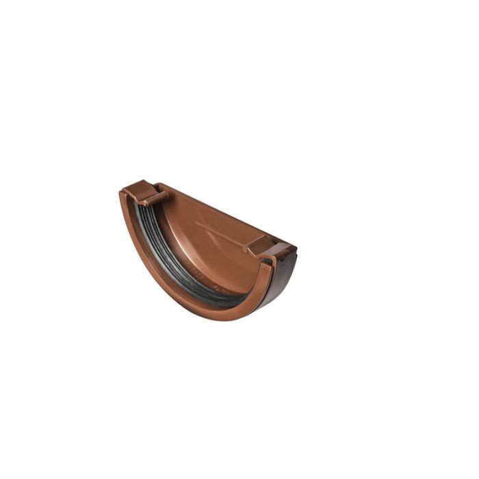 SWISH | GUTTERING | EXTERNAL STOP END | HALF ROUND | BROWN main product photo