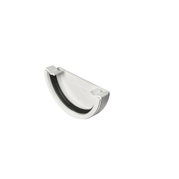 SWISH | GUTTERING | EXTERNAL STOP END | HALF ROUND | WHITE main product photo
