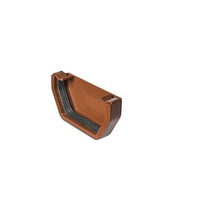 SWISH | GUTTERING | EXTERNAL STOP END | SQUARE | BROWN main product photo