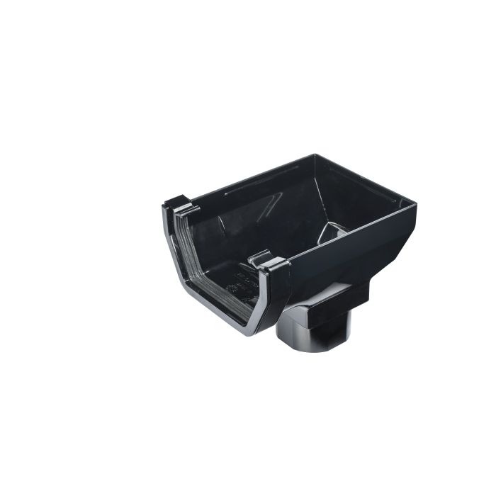 SWISH | GUTTERING | STOP END OUTLET | SQUARE | BLACK main product photo