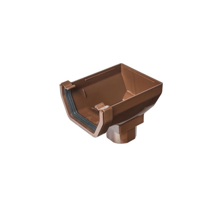 SWISH | GUTTERING | STOP END OUTLET | SQUARE | BROWN main product photo