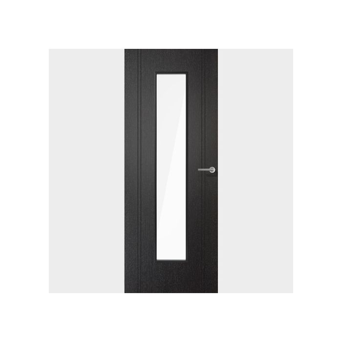 LPD | INTERNAL | MONACO | GLAZED 1L | CLEAR | PRE-FINISHED | BLACK LAMINATE main product photo