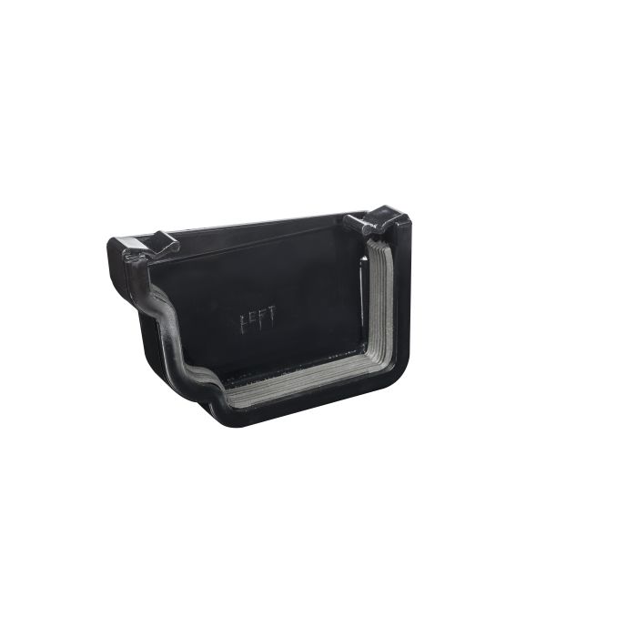 SWISH | GUTTERING | EXTERNAL STOP END | L/H | OGEE | BLACK main product photo