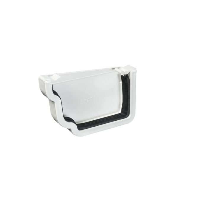 SWISH | GUTTERING | EXTERNAL STOP END | L/H | OGEE | WHITE main product photo