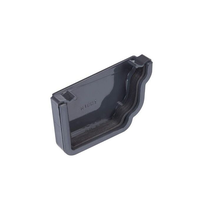 SWISH | GUTTERING | EXTERNAL STOP END | R/H | OGEE | ANTHRACITE GREY main product photo