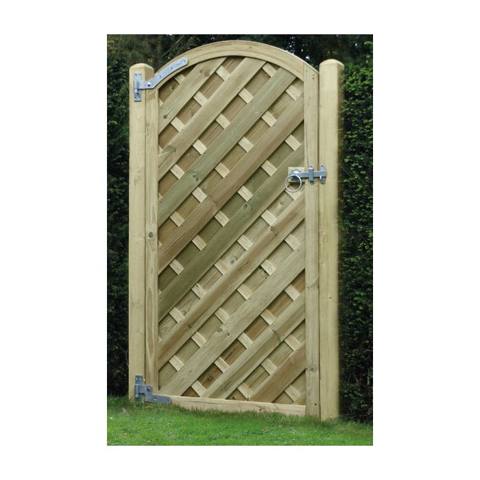 KDM | GATE | 'V' ARCHED | 0.9 X 1.8M | TREATED GREEN main product photo